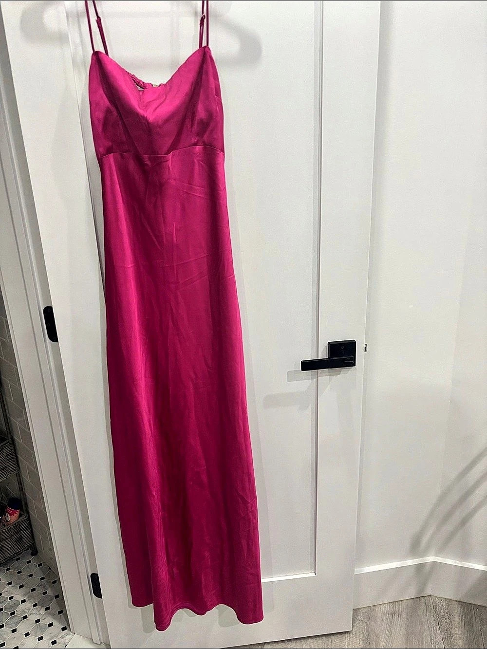 Abercrombie Loft Pink Satin-Style Maxi Dress